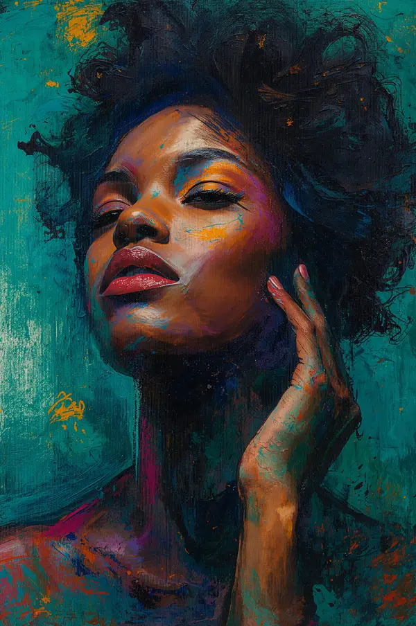 Studio figure, backlit, no visible face; paint texture and gesture emphasized.